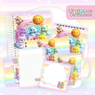 Kit Caderno, Bloquinho e Caneca Porcelana - Qualquer Tema