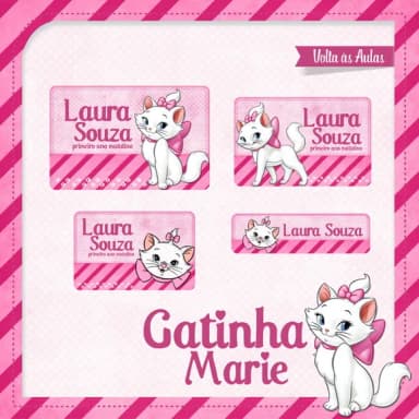 60 Etiquetas Gatinha Marie