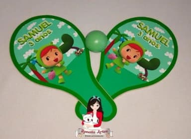 Raquetes de Ping Pong Personalizada Tema Pocoyo Nina