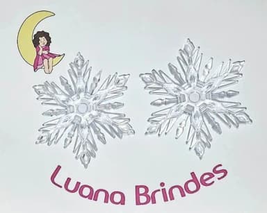 Floco de Neve Transparente 7cm Acrílico Pacote com 10 Peças