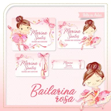 60 Etiquetas Bailarina Rosa