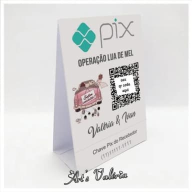 Banner de Mesa Pix QR Code Operação Lua de Mel