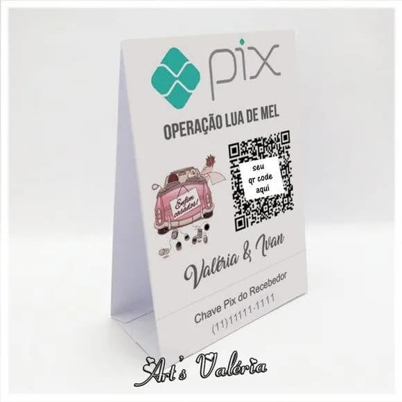 Banner de Mesa Pix QR Code Operação Lua de Mel