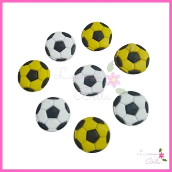 Apliques Emborrachados Bolas de Futebol - Pct c/8 unidades