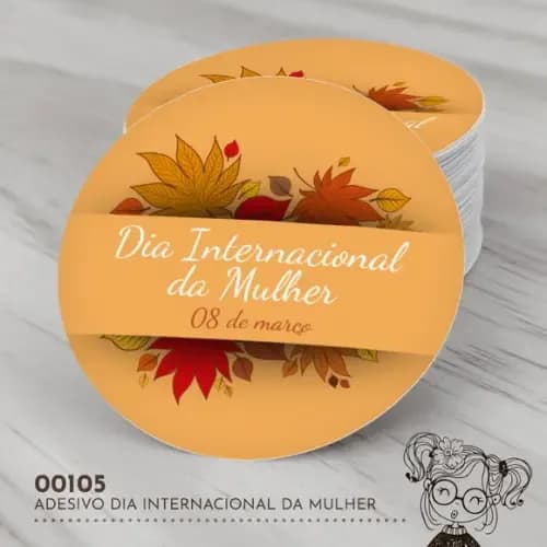 Adesivo Redondo Dia Internacional da Mulher - 00105