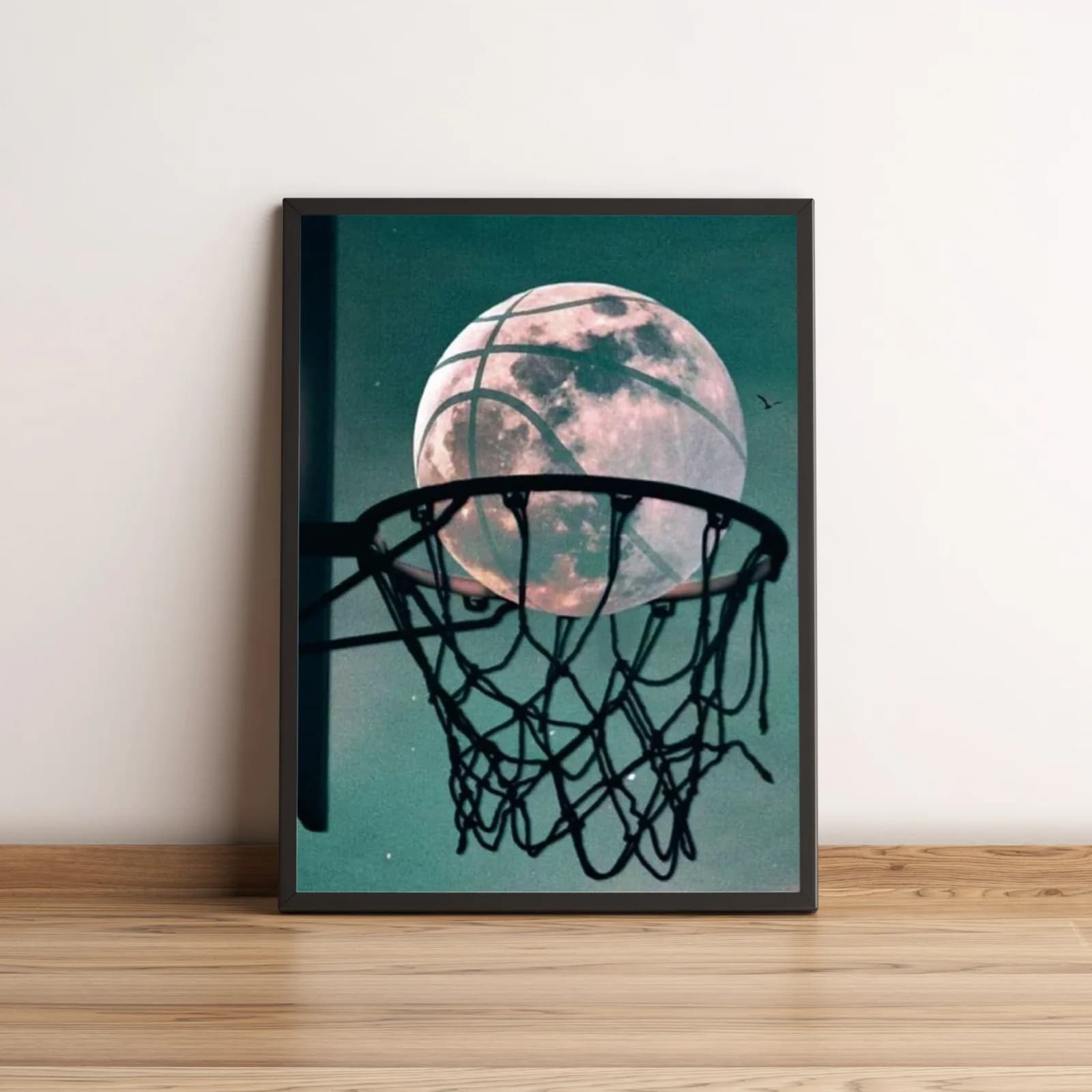 Quadro Lua na Cesta de Basquete 11