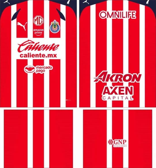 Arte Vetor Camisa Chivas Local 2025-2026