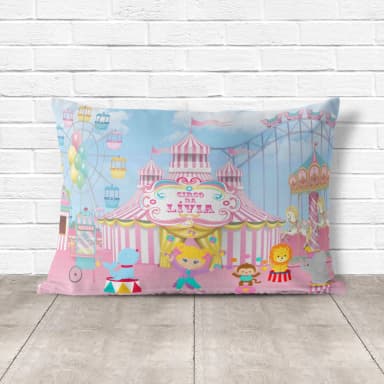 Almofada Personalizada lembrancinhas Circo Rosa