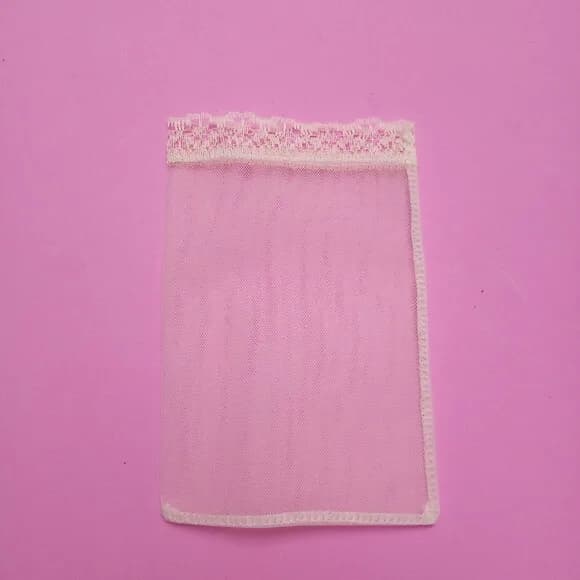 Saquinho Organza Tunil com Renda Bege 9x13cm