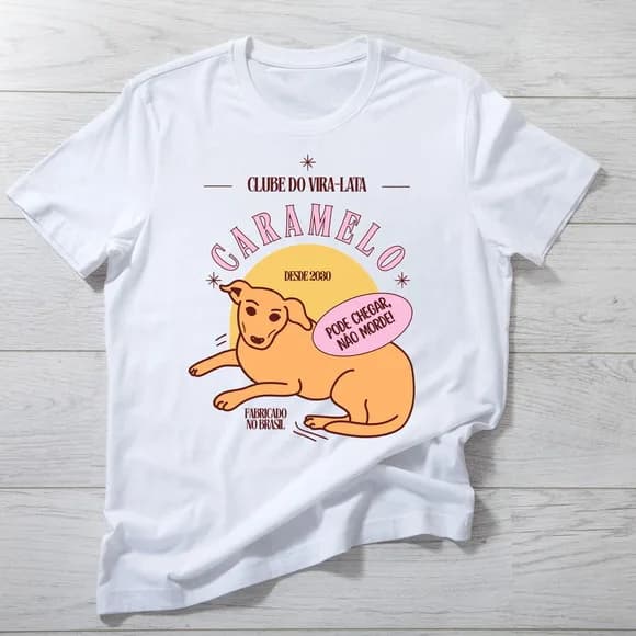 Camiseta Clube do Vira-lata Caramelo - Estilo e Amor Canino