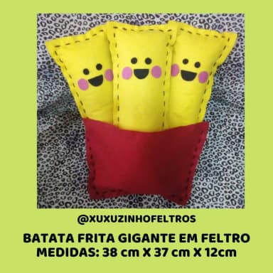 Batata frita em feltro - almofada/decoração