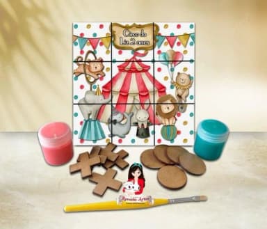 Jogo da Velha com Tinta Personalizado Circo Vintage