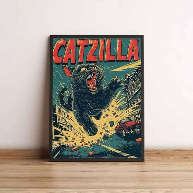Quadro Catzilla  Estilo Divertido 2574