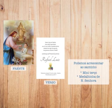 Lembrança Primeira Comunhão - Santinho Frente e Verso (25 un)