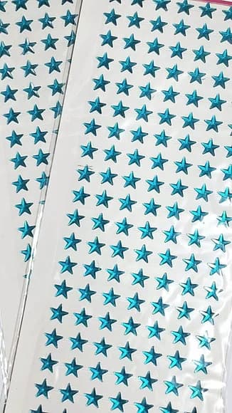 Strass Adesiva Estrela para Corpo e Rosto 1 Cartela Azul