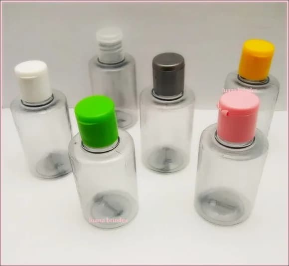 Frasco PVC 50 ml Com Tampas Flip To- pacote com 100 unidades