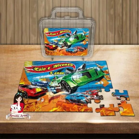 Quebra Cabeça Personalizado na Maleta Hot Wheels