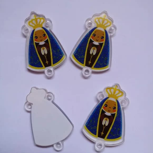 Entremeio de Nossa Senhora Aparecida Acrilico - Pct 4 unids