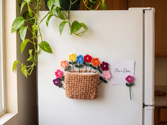 Cesto de Flores - Porta-Notas/Imã