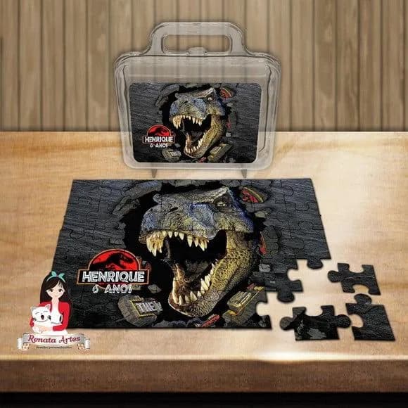 Quebra Cabeça Personalizado na Maleta Dinossauro
