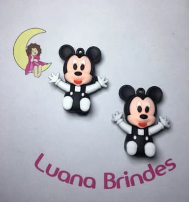Pingente Mickey Baby Emborrachado 3d/5cm Pct C/2un