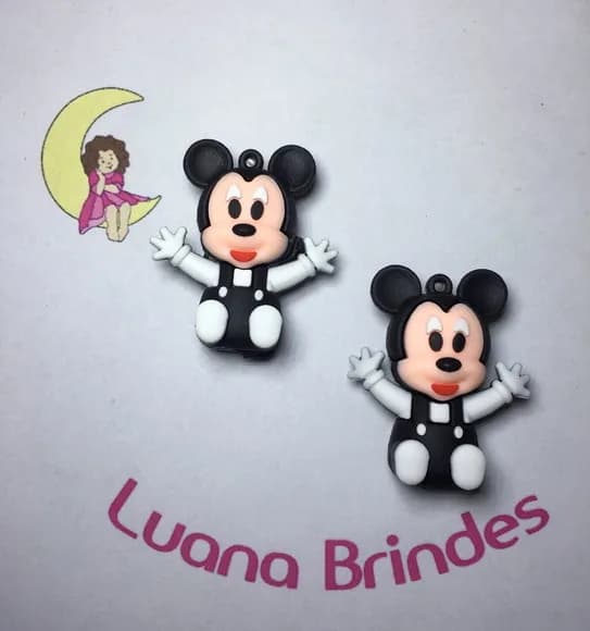 Pingente Mickey Baby Emborrachado 3d/5cm Pct C/2un