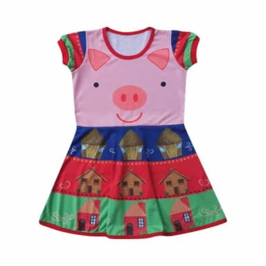 Vestido Infantil Três Porquinhos