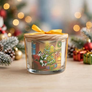 Vela Aromática no Copo Personalizada Natal Piu Piu e Frajola - Trabalhamos com outros temas - Informar  tema no chat