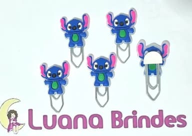 Clips Personalizados com Stitch 2cm Emborrachado 6 Unidades