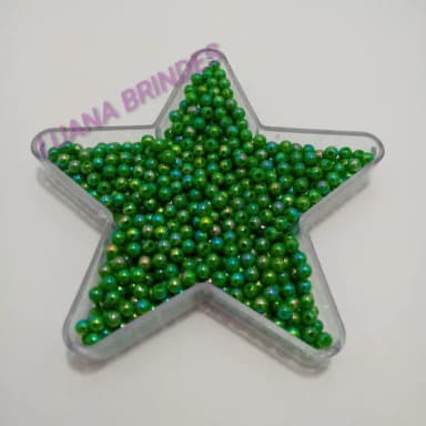 Miçanga Leitosa Furta Cor Verde - 4mm - pct c/ 60 gramas