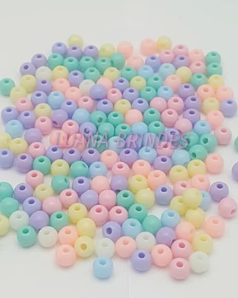 Bolinhas Coloridas de Acrílico - 6mm - pct com 150 unidades