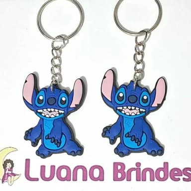 Chaveiro Stitch com Garras Pequeno Emborrachado Pct C/6und