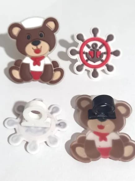 Ponteira P/lápis Urso Marinheiro Variados- 6 Unidades