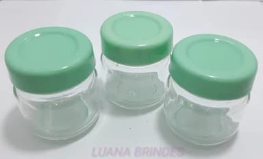 Potinho de Vidro 40ml Tampa Verde plástica- Pct 10 unidade