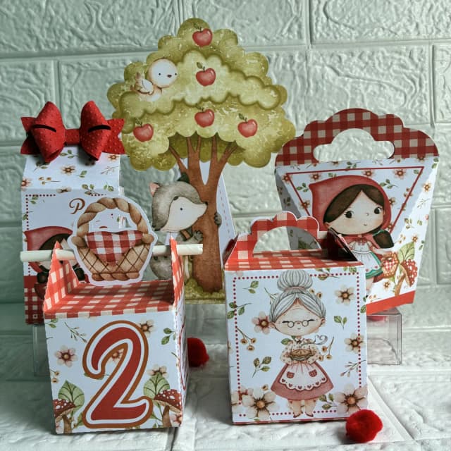 Kit Personalizados Chapeuzinho Vermelho Aquarelado