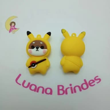 Pingente Pokemon Emborrachado 5cm Pct 2 Unidades
