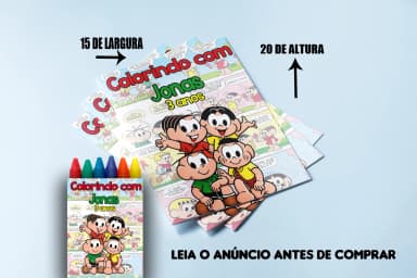 Revista de Colorir com Giz de cera Personalizada da Turma da Monica