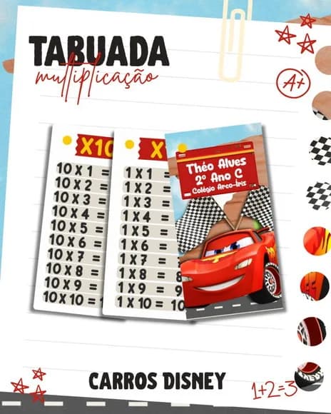 Chaveiro Tabuada Personalizada
