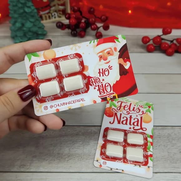 Card com 4 Chiclete Flics Natal