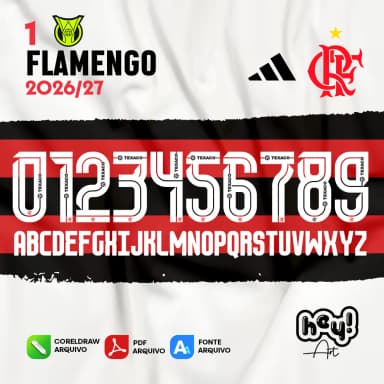 Fonte Vetor Flamengo 2026/27 Home