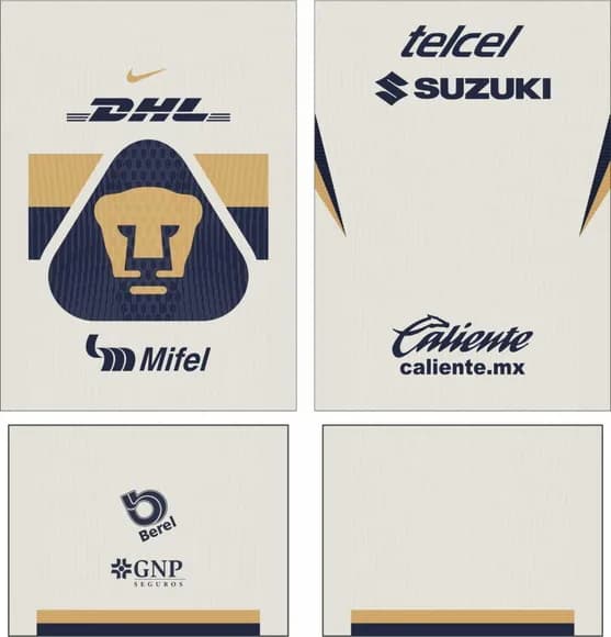 Arte Vetor Camisa Pumas Unam Local 2025-2026