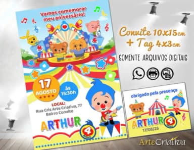 Convite Digital C/tag Circo Um Herói do Coração 2