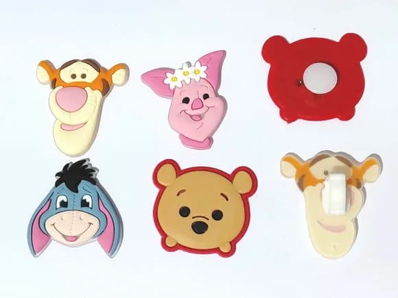 Ursinho Pooh C/adaptador para Crocs ou Tênis 8 Unidades