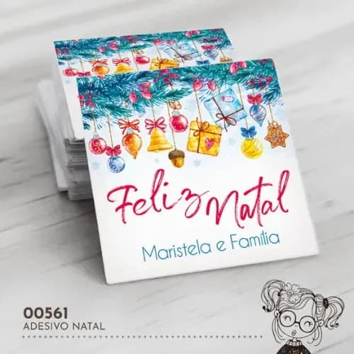 Adesivo Quadrado Natal - 00561