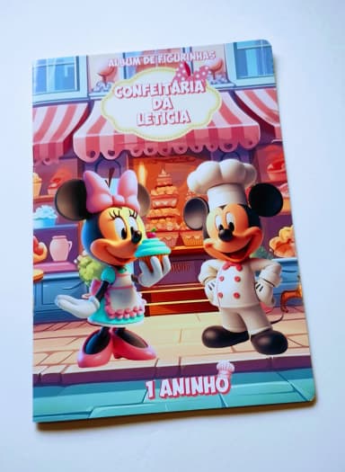Confeitaria da Minnie Mickey Álbum de Figurinhas + Desenhos para Colorir + Atividades