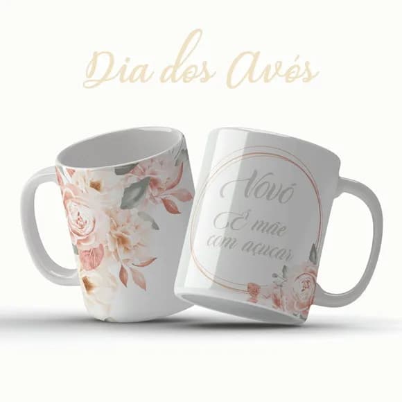 Caneca Dia dos Avós Vovó É Mãe com Açúcar