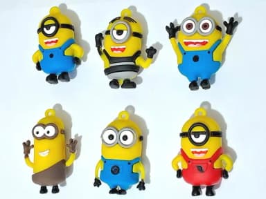 Pingente Minions 3d Emborrachado Pacote com 2 Unidades