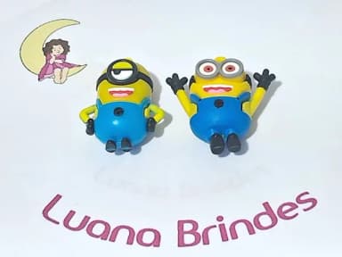 Pingente Minions 3d Emborrachado Pacote com 2 Unidades