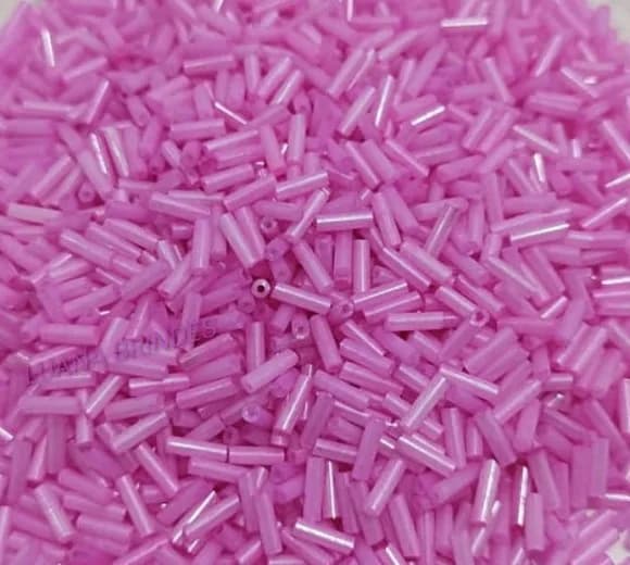 Canutilho Rosa de acrílico - 3mm - pct com 50 gramas