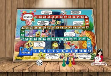 Tabuleiro Educativo Tema Bob Esponja